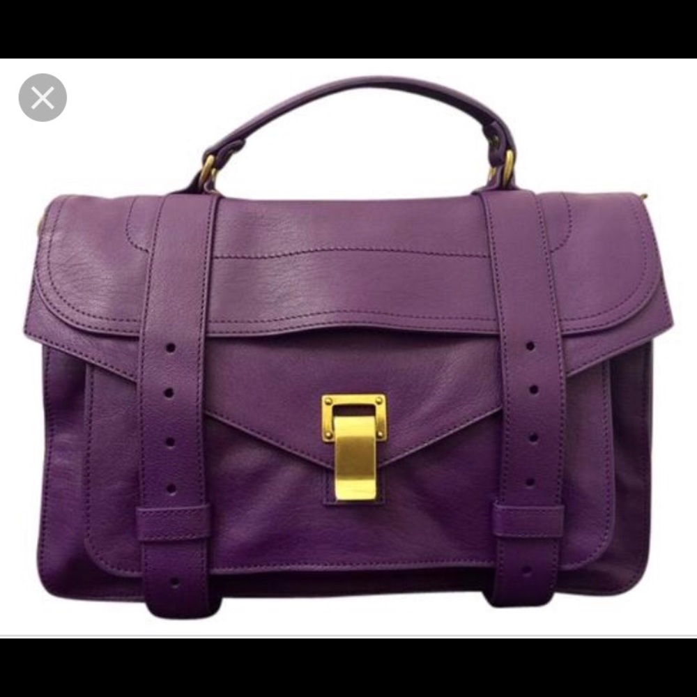 Proenza Schouler Purple Crossbody Bag with Gold Clasp